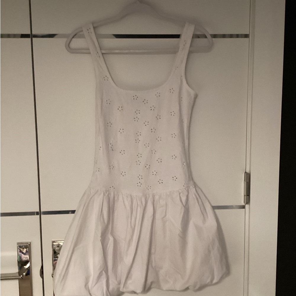 Zara White Eyelet Bubble Hem Kids Costume Dress